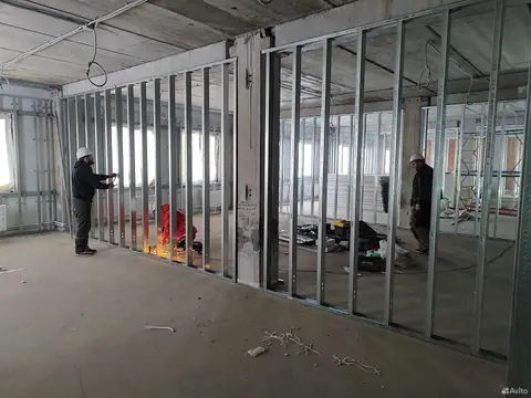Монтаж гипсокартона на заводе Технониколь